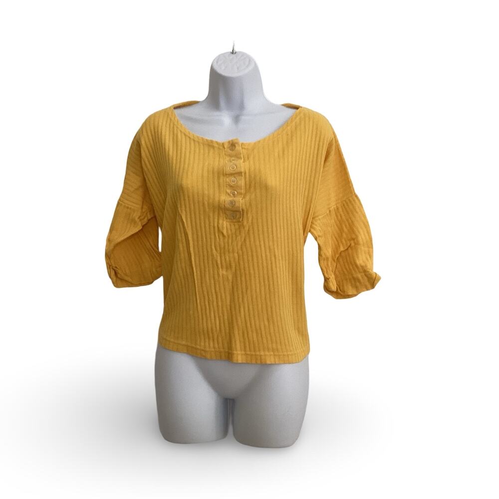 Jennifer Scott Ribbed Henley Top